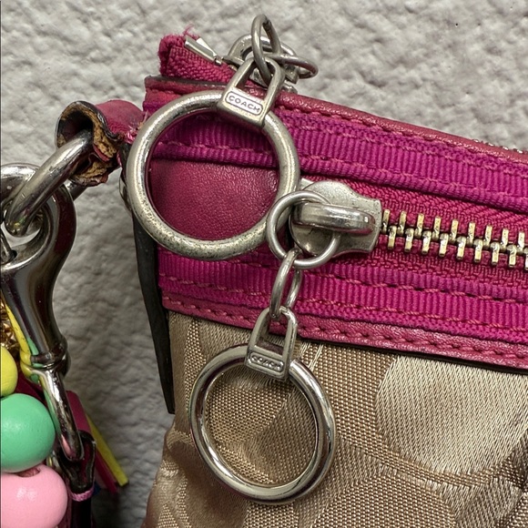 Coach Poppy Fuchsia and Tan Crossbody Bag - Picture 8 of 10